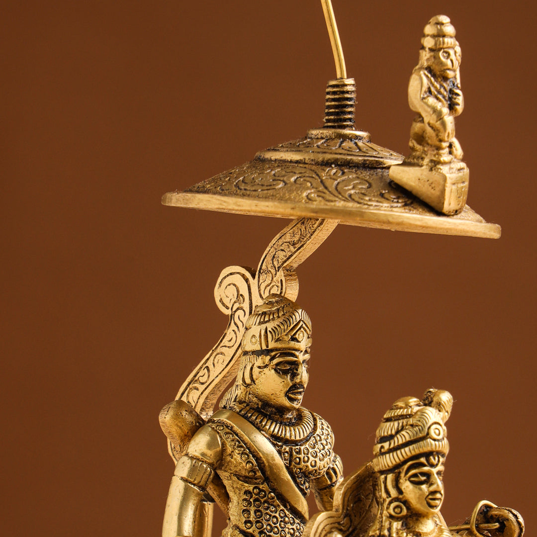 Brass Arjun And Krishna Rath (7.5 Inch) - Image 4