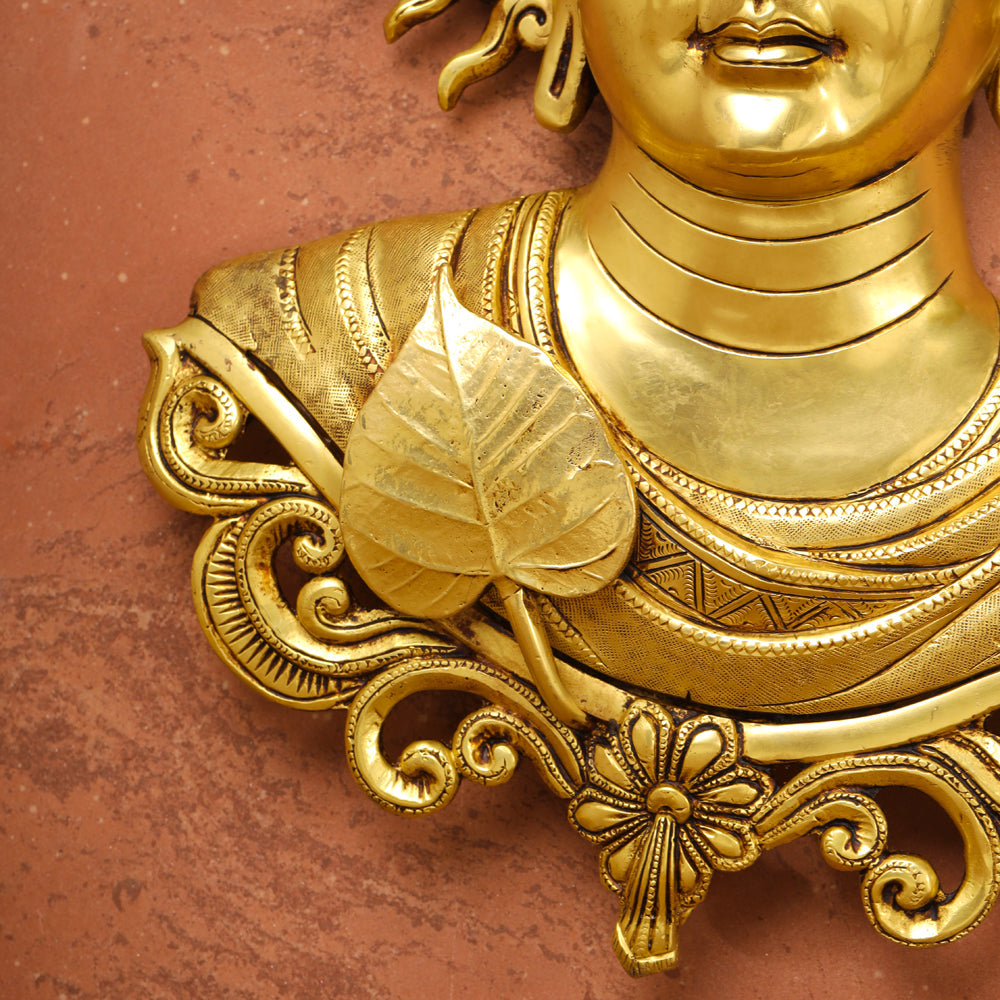 Brass Buddha Wall Hanging (15.5 Inch) - Image 4