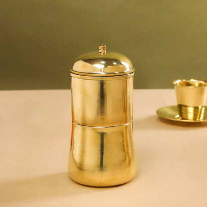 Brass Coffee Filter Machine – Traditional South Indian Coffee Maker (6.2 Inch) by Sama Homes – Sama Homes