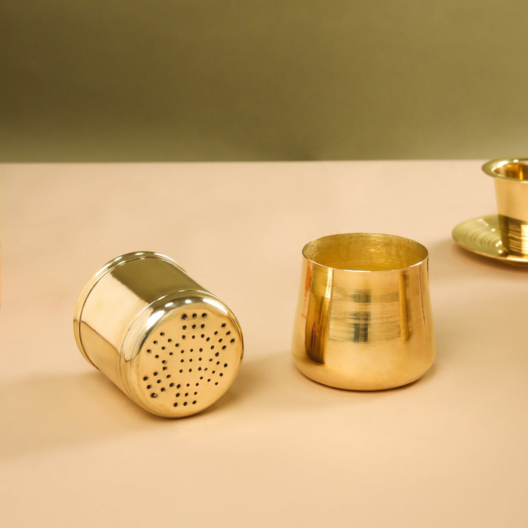 Brass Coffee Filter Machine – Traditional South Indian Coffee Maker (6.2 Inch) by Sama Homes – Image 4