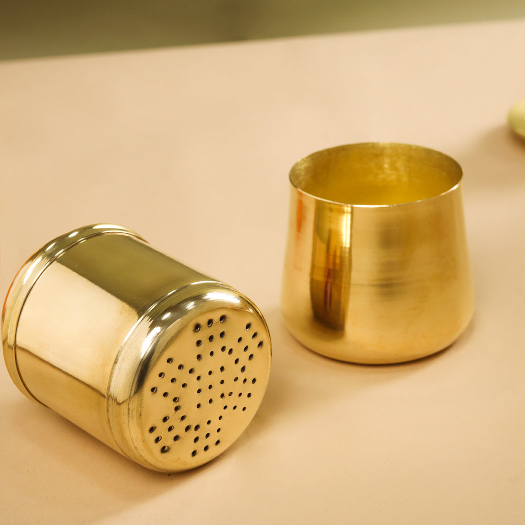 Brass Coffee Filter Machine – Traditional South Indian Coffee Maker (6.2 Inch) by Sama Homes – Image 7 - Image 7