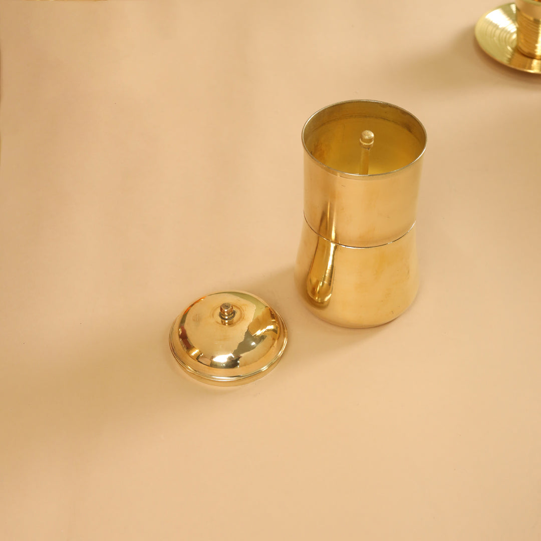 Brass Coffee Filter Machine – Traditional South Indian Coffee Maker (6.2 Inch) by Sama Homes – Image 3