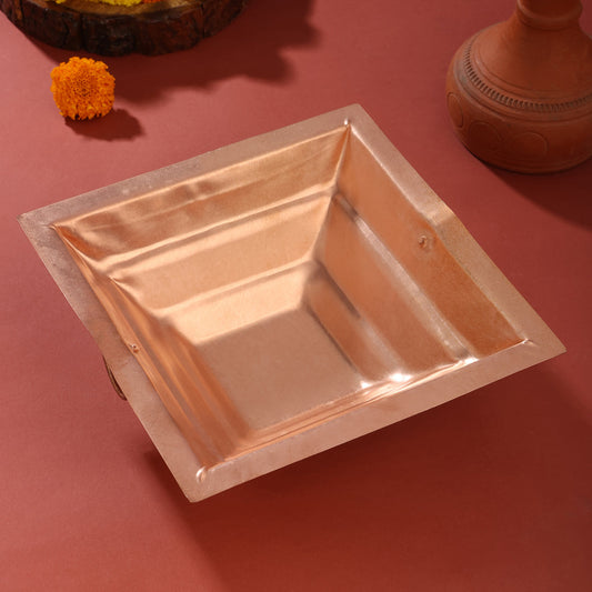 Handcrafted Copper Hawan Kund – Traditional Indian Puja & Ritual Vessel | Sama Homes