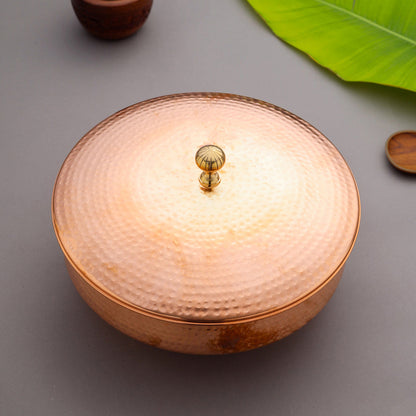 Handcrafted Copper Handi/Lagan with Lid – 5L Traditional Indian Cookware | Sama Homes by SAMA Homes - Handi