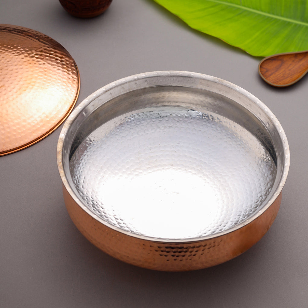 Handcrafted Copper Handi/Lagan with Lid – 5L Traditional Indian Cookware | Sama Homes - Image 6