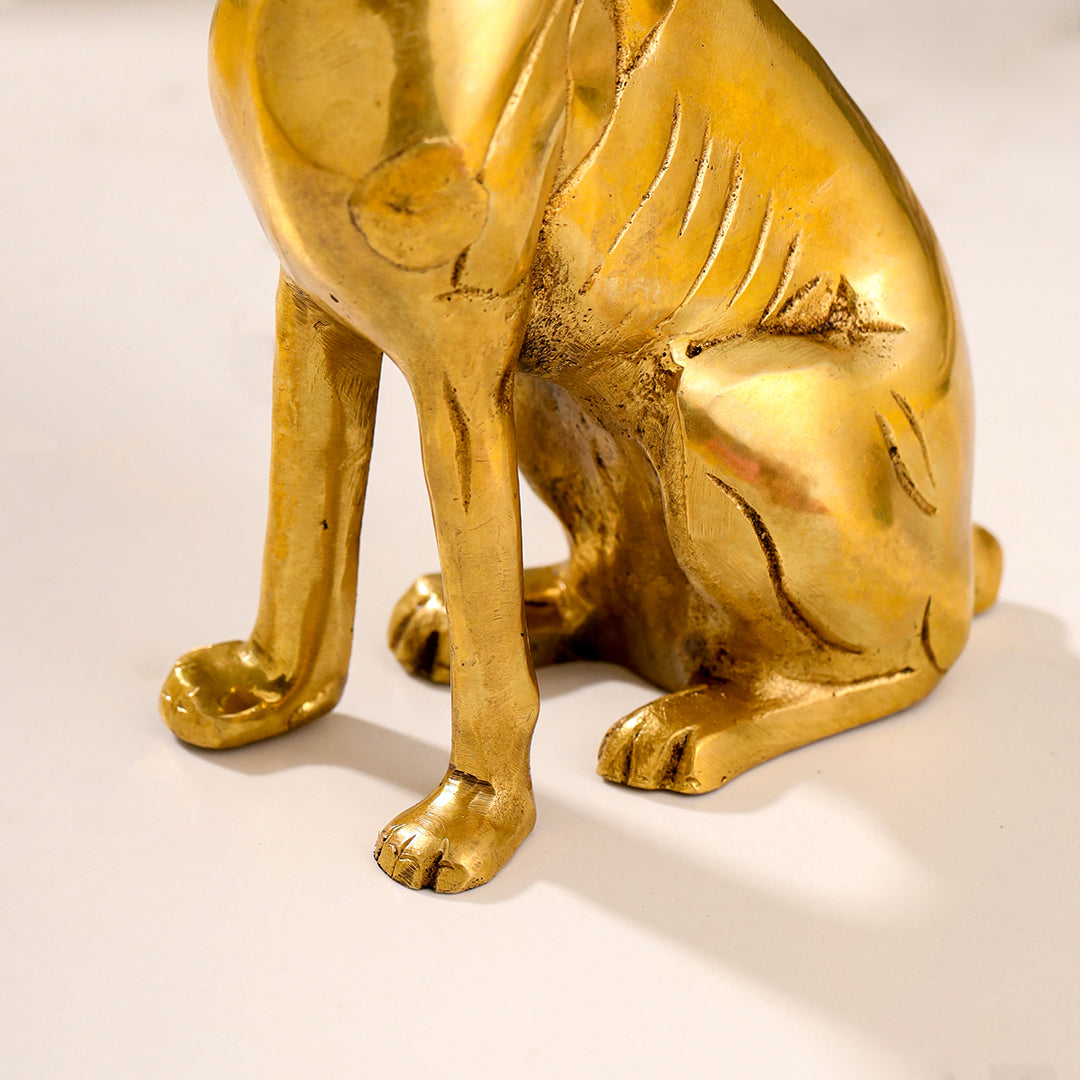 Brass Dog Sitting Statue (7.2 INCH) - Image 4