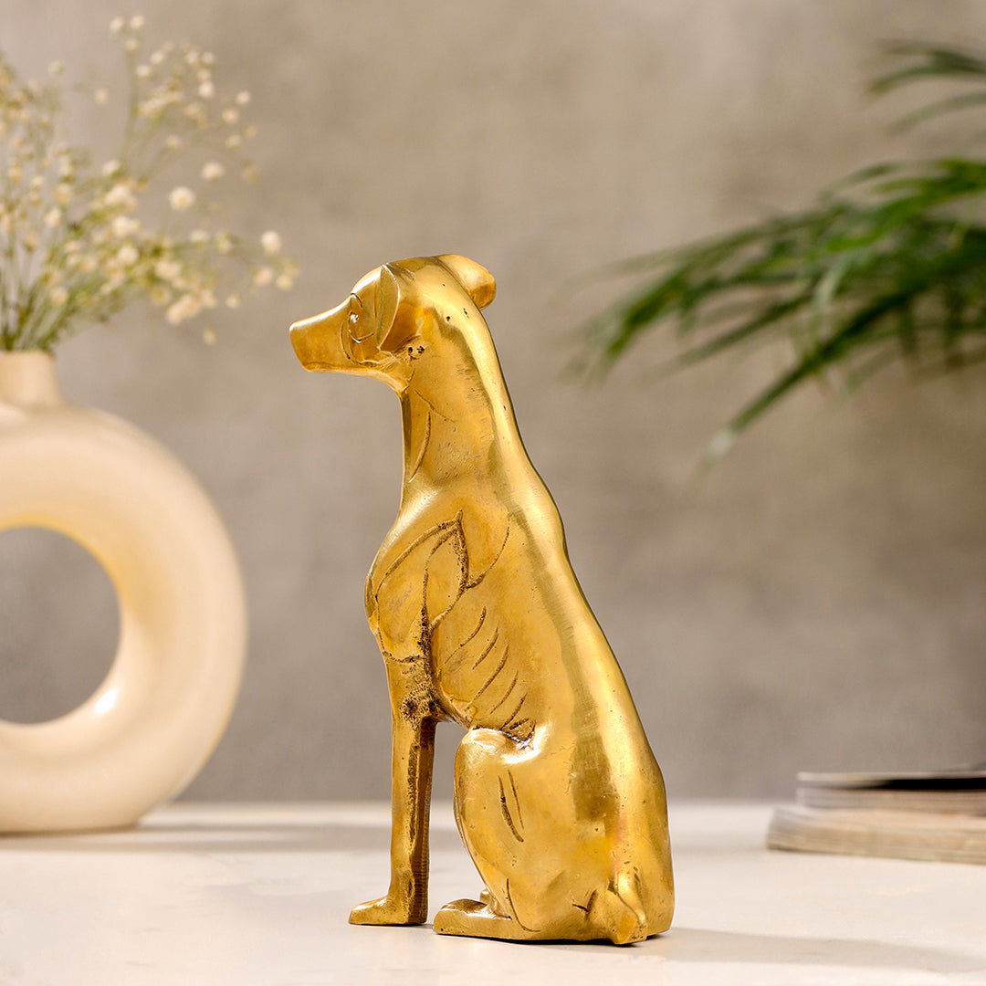 Brass Dog Sitting Statue (7.2 INCH) - Image 6