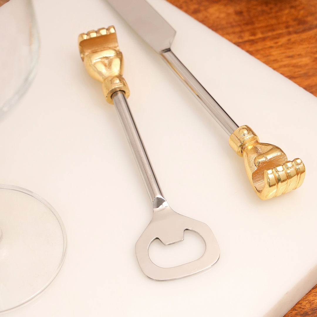 Brass & Steel Bar Tool Set with Stand (9.8 Inch) - Image 8