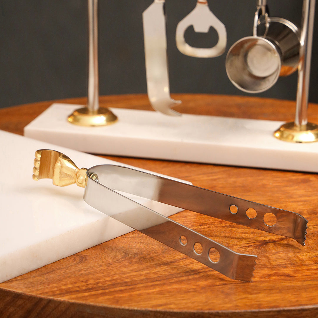 Brass & Steel Bar Tool Set with Stand (9.8 Inch) - Image 2