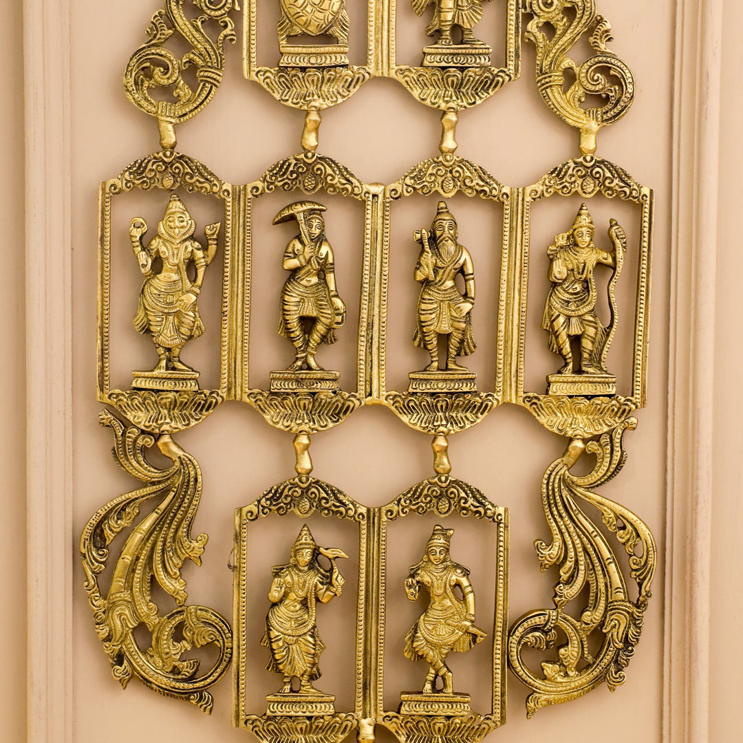 BRASS Dashavatara / VISHNU AVATAR WALL HANGING (29.5 INCH) - Image 4