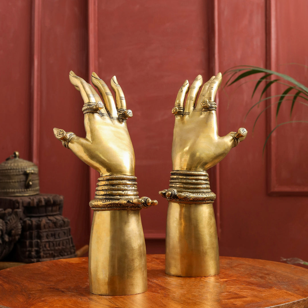 Brass Decorative Hand Pair (12 Inch) - Image 7