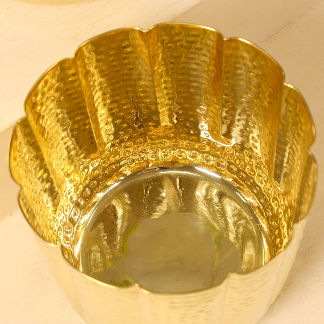 Brass Bucket Planter Pot – 9 Inch Handcrafted Indoor & Outdoor Plant Pot | Sama Homes – Image 6 - Image 6