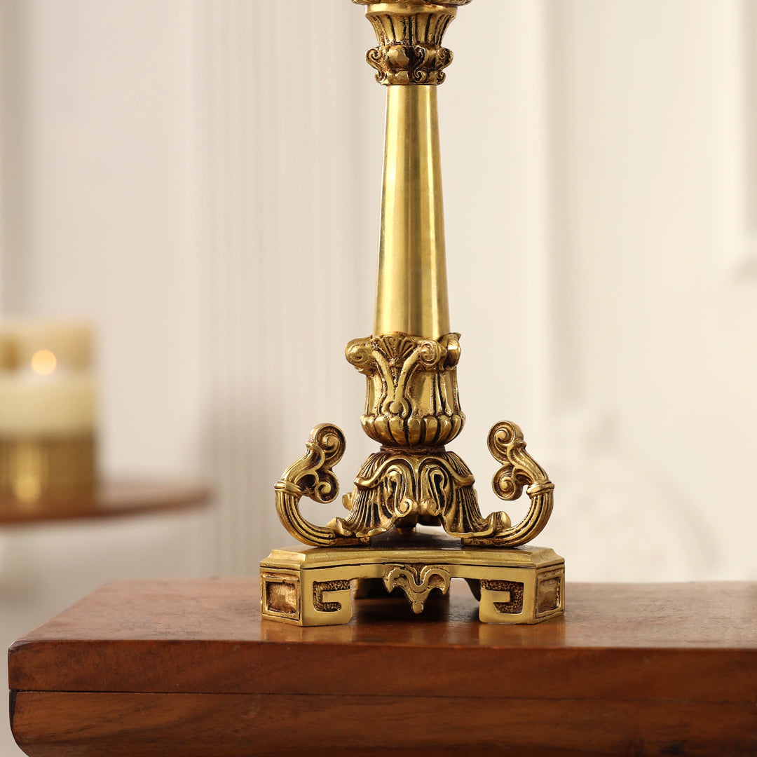 Brass Candle Stand with Velvet Gift Box – Elegant Décor & Gift (10.9 Inch) - Image 5