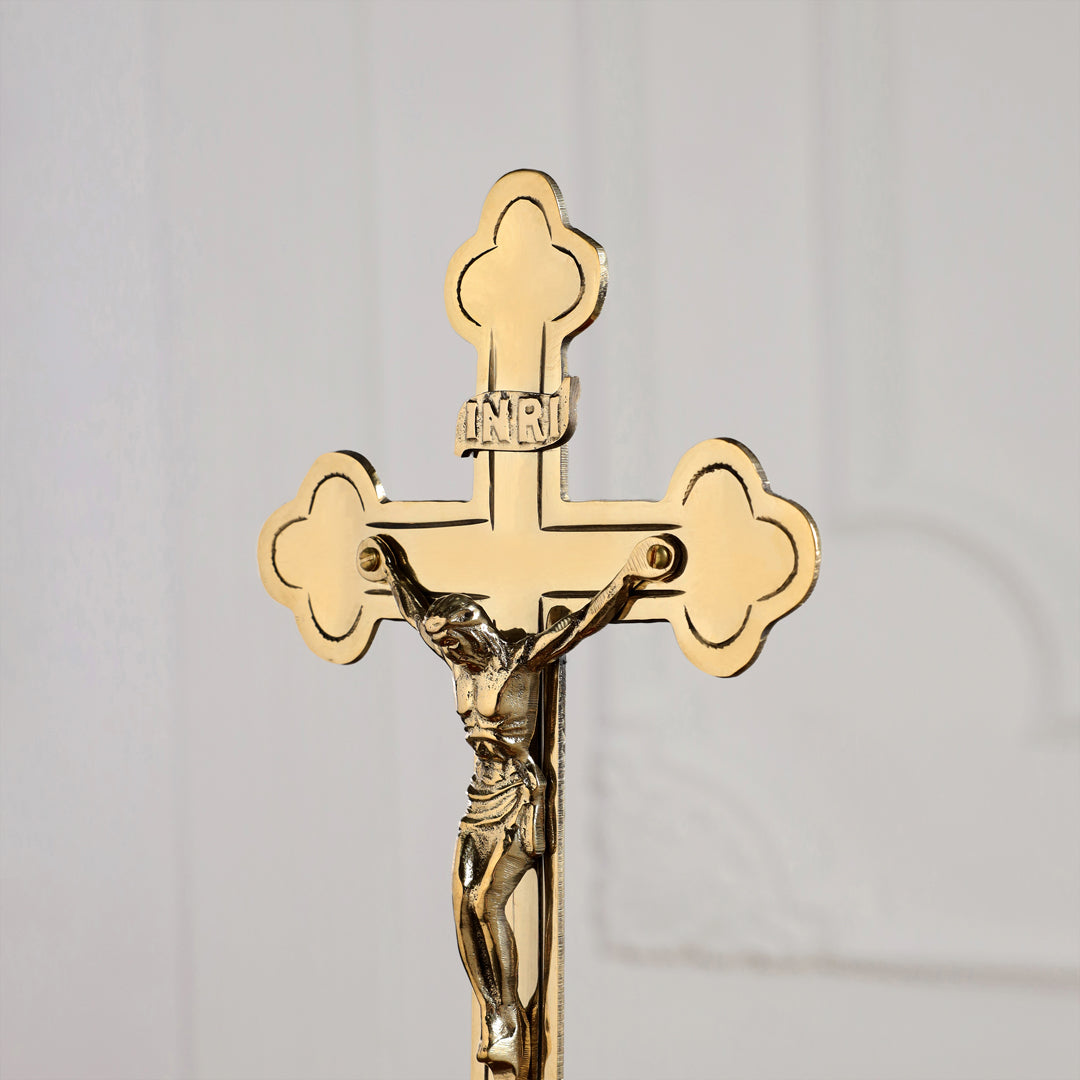 Brass Crucifix Cross with Jesus Figure (13 Inch) - Image 4