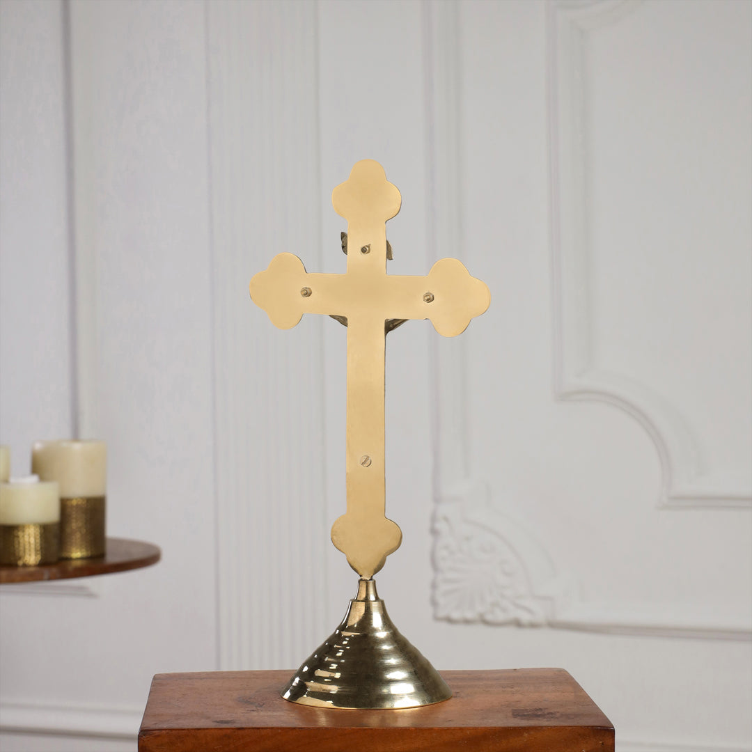 Brass Crucifix Cross with Jesus Figure (13 Inch) - Image 5