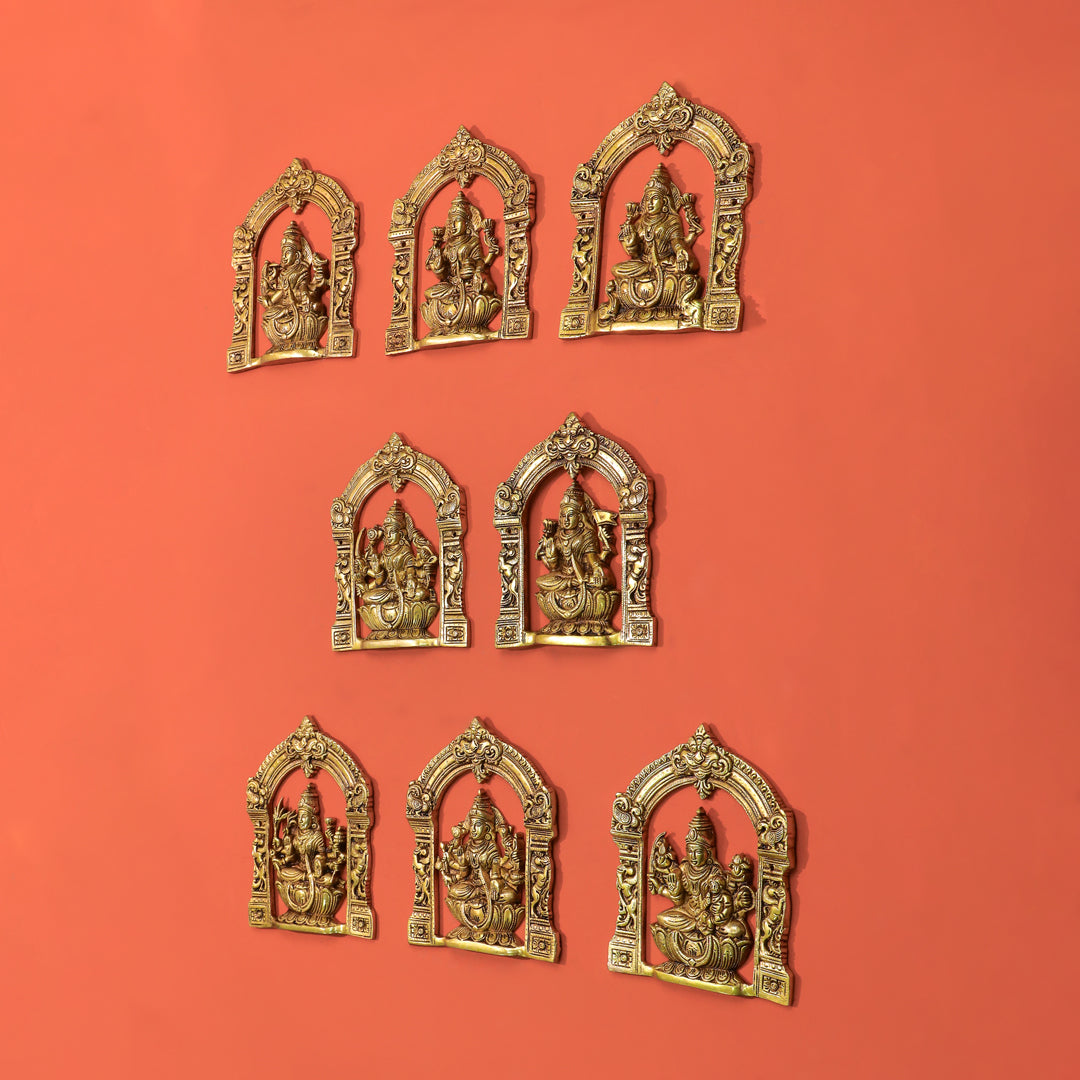 Brass Ashtalakshmi Wall Hanging Plates Set – Traditional Indian Decor (9.3 inches) - Image 4