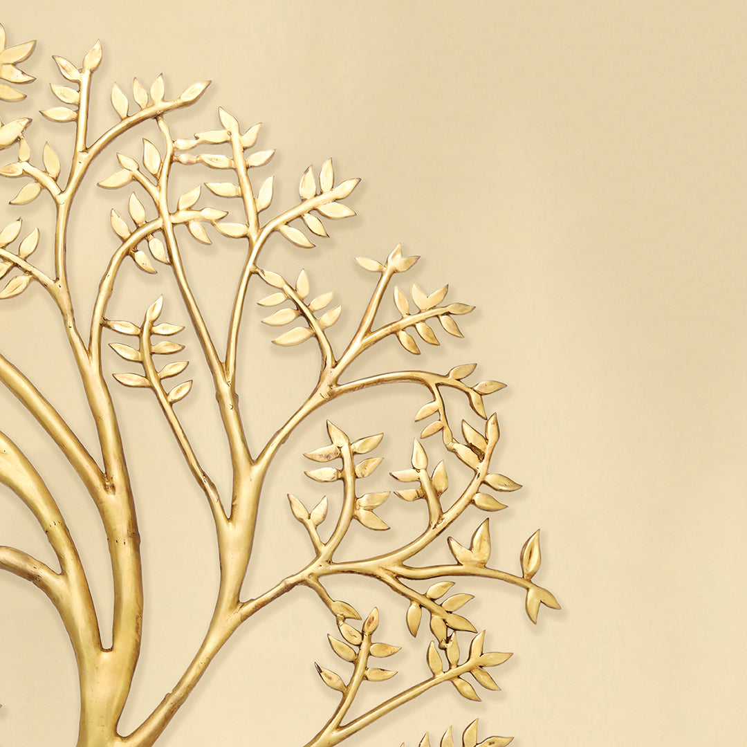 Brass Cow & Calf with Tree Wall Hanging