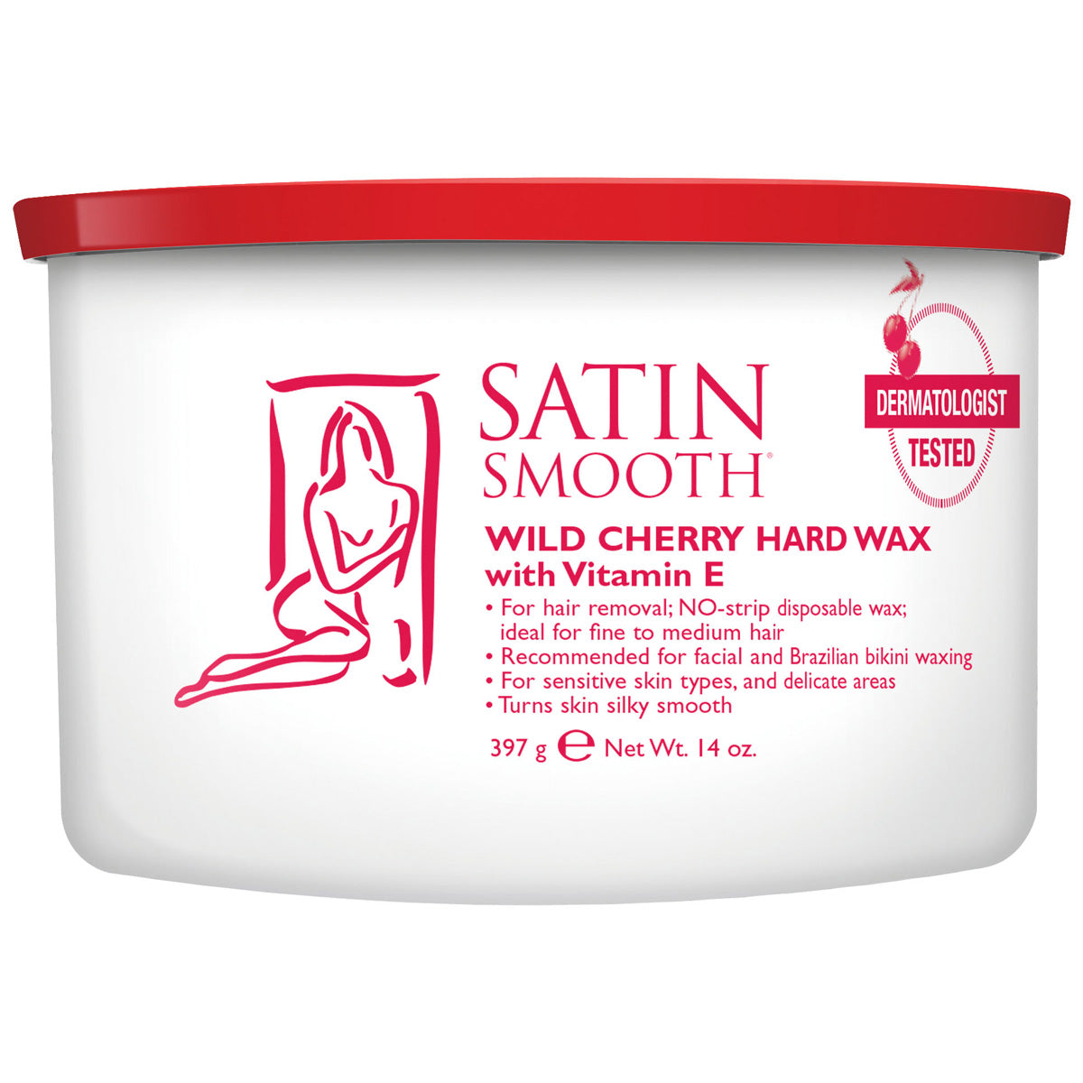 Satin Smooth Wild Cherry Hard Wax 14oz by Satin Smooth - Sustainable Living