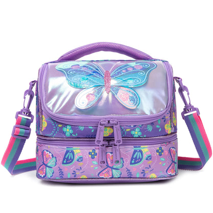 Kids Lunch Bag with Comparments for Girls Toddler School Teen Lunch Box Tote Bag Double Decker Cooler Insulated Lunch Bag – Image 3