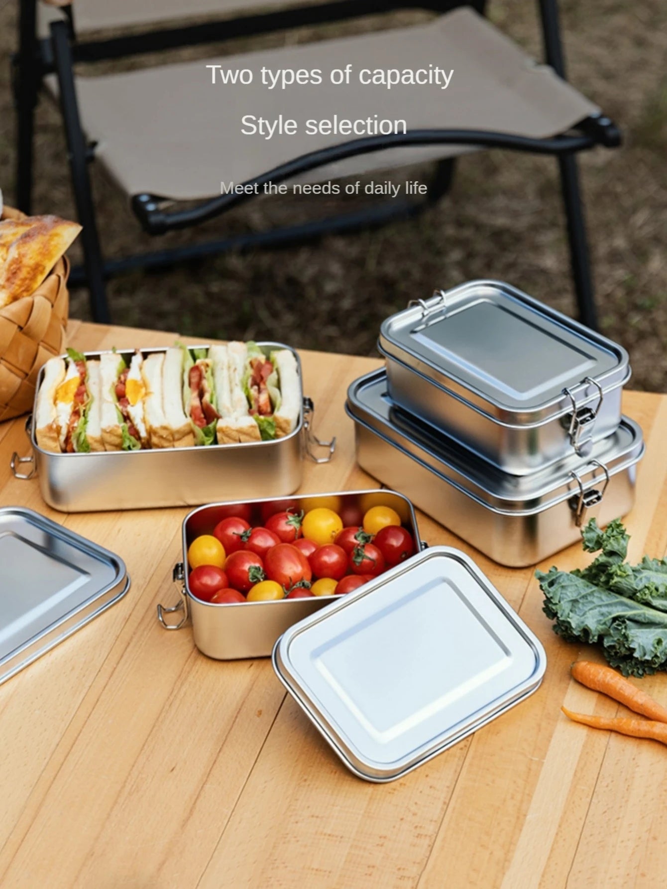 Stainless Steel Square Lunch Box Sealed Insulation Bento Box Lunch Box Canteen Large Capacity Compartment Lunch Box – Image 11