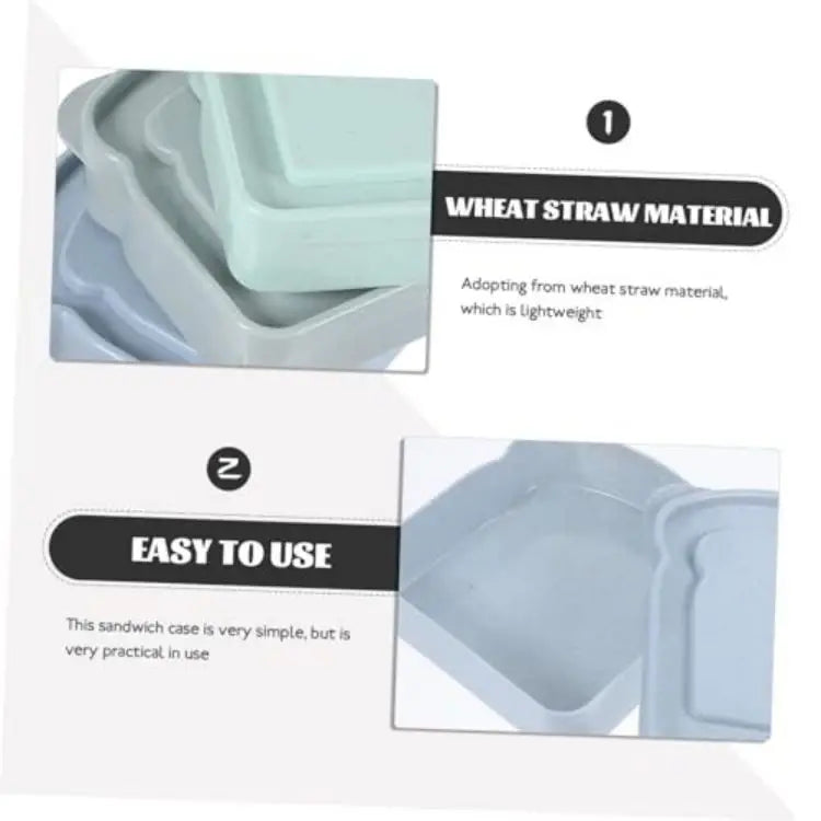 Toast Shaped Bamboo Fiber Portable Lunch Box With Lid Toast Bread Sandwich Box Kitchen Outdoor Picnic Large-capacity Bento Box – Image 10