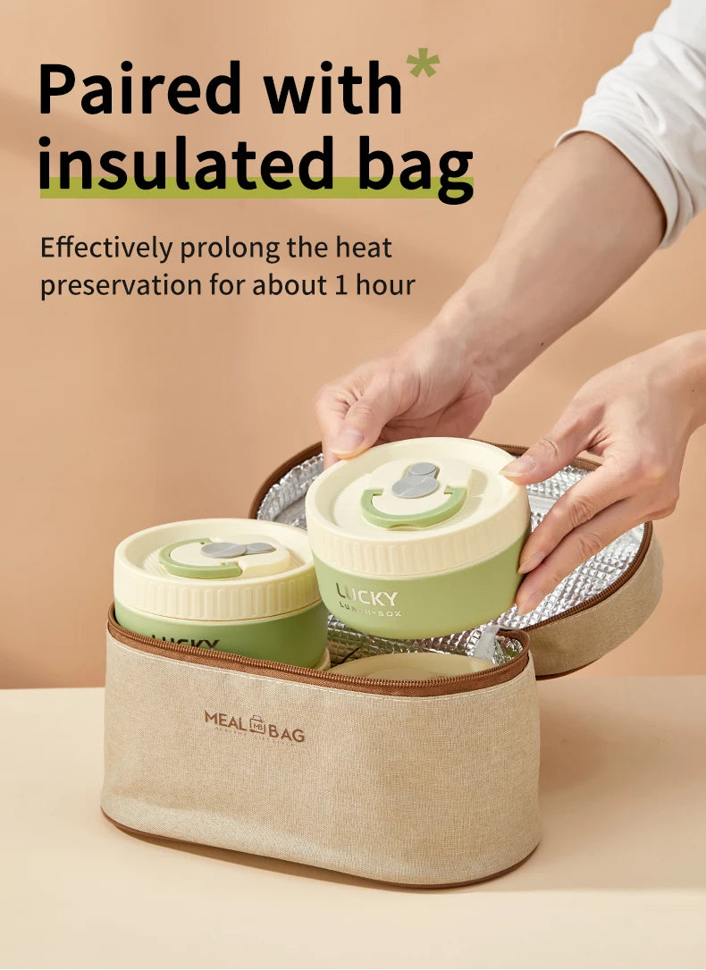 WORTHBUY Portable Sealed Thermal Lunch Box For Kids Stackable Microwave 304 Stainless Steel Bento Box Insulated Food Container – Image 21