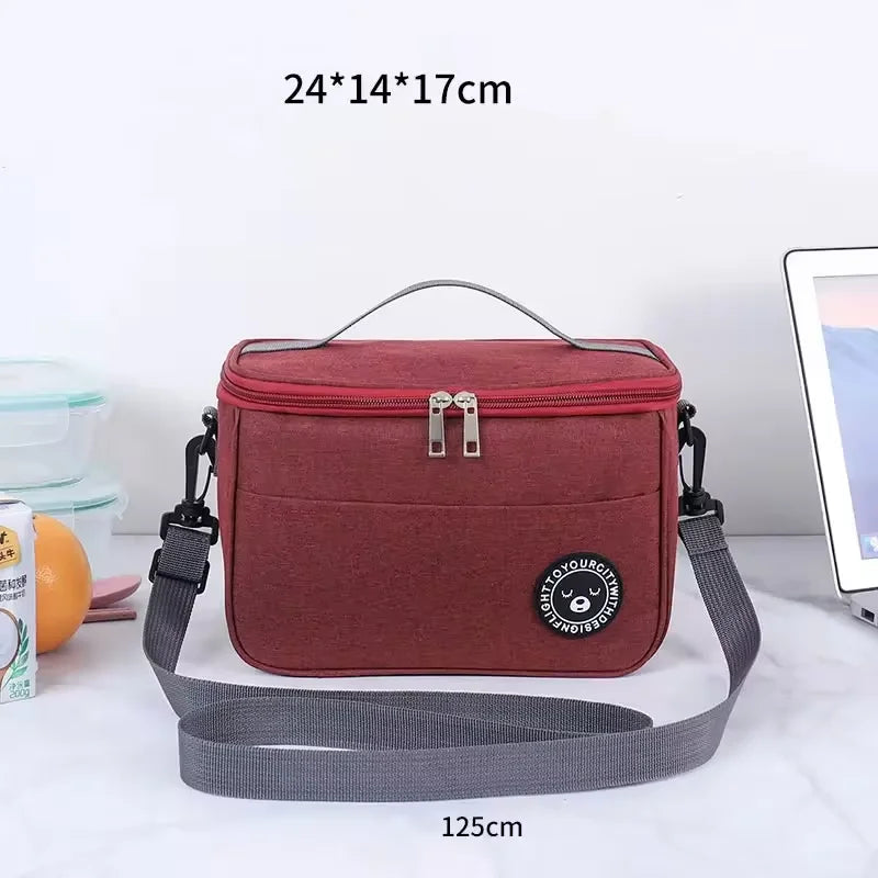 Portable Lunch Bag Food Thermal Box Waterproof Office Cooler Lunchbox With Shoulder Strap Insulated Case – Image 16 - Image 17