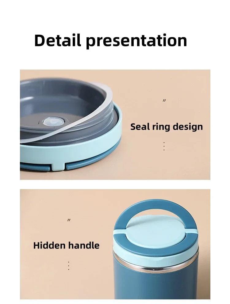 Stainless Steel Food Thermal Jar Vacuum Cup Soup Bowl Lunch Box with Handle Portable Sealed Bento Box Thermos Storage Containers – Image 8