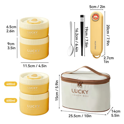 WORTHBUY Portable Sealed Thermal Lunch Box For Kids Stackable Microwave 304 Stainless Steel Bento Box Insulated Food Container – Image 39