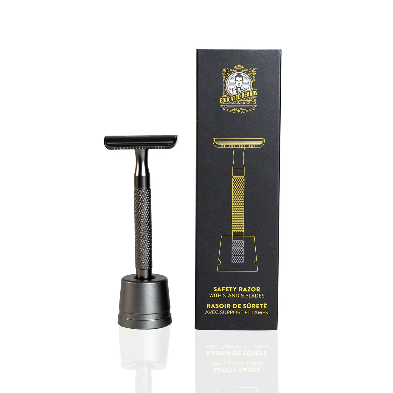 Educated Beards Safety Razor with Stand & 10 Blades - Eco-friendly - Sama Homes