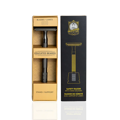 Educated Beards Safety Razor with Stand & 10 Blades by Educated Beards - Sustainable Living (View 2)