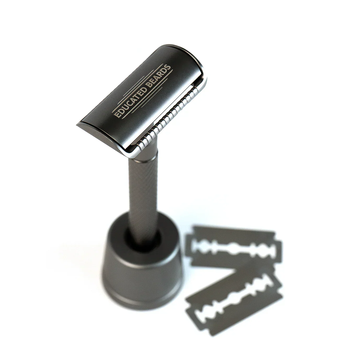 Educated Beards Safety Razor with Stand & 10 Blades - Image 3