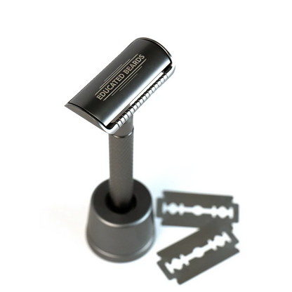 Educated Beards Safety Razor with Stand & 10 Blades by Educated Beards - Sustainable Living (View 3)