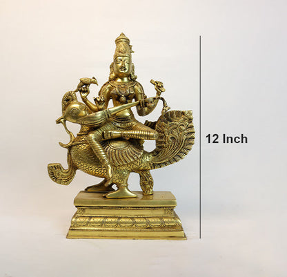 Brass Maa Saraswati by Siddhhi Arts - Idol