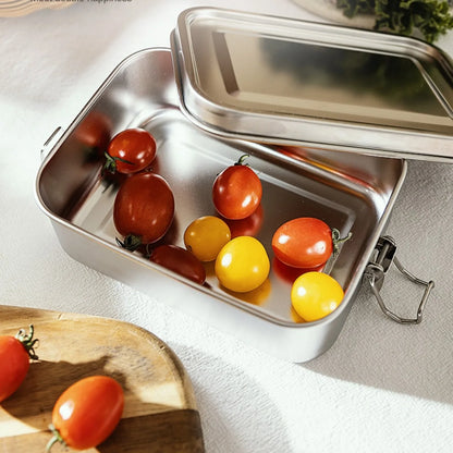 Stainless Steel Square Lunch Box Sealed Insulation Bento Box Lunch Box Canteen Large Capacity Compartment Lunch Box – Image 5