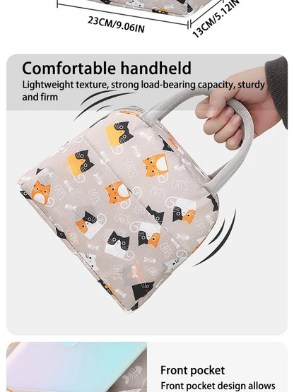 Cartoon Cute Portable Tote Lunch Box Bento Box Animal Pattern Lunch Bag Insulated Food Bag Lunch Box Bag Picnic Bag – Image 11