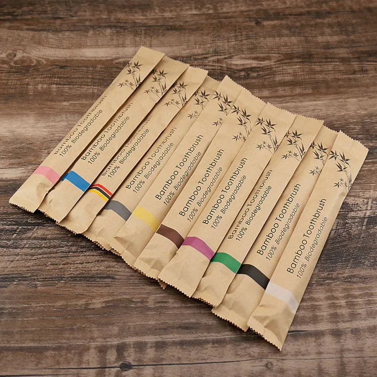 30pcs ECO Friendly Toothbrush Bamboo Toothbrushes Resuable Portable Adult Wooden Soft Tooth Brush For Home Travel Hotel - Image 10
