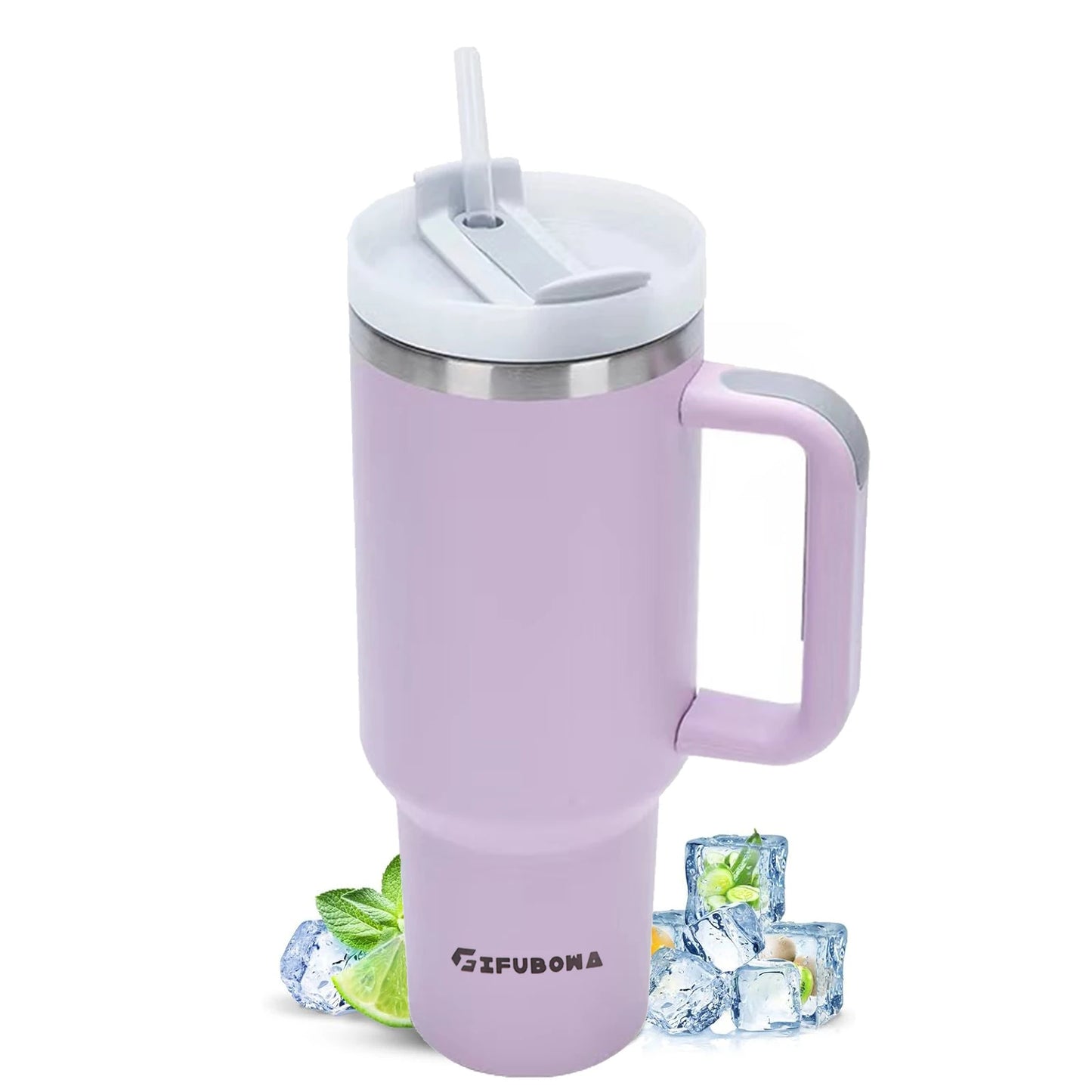 40oz Stainless Steel Insulated Water Bottle with Straw & Handle – Vacuum Flask Travel Coffee Tumbler, Hot & Cold Thermal Mug (1200ml)