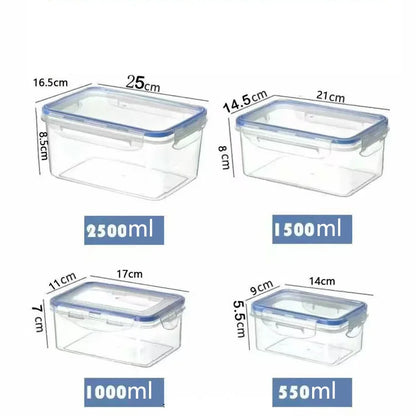 Sealed rectangular refrigerator storage box with lid Plastic crisper microwave-heated lunch box with lid – Image 11