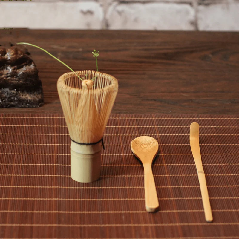 Premium Japanese Matcha Tea Set Bamboo Whisk – Green Tea Mixing & Kitchen Accessory