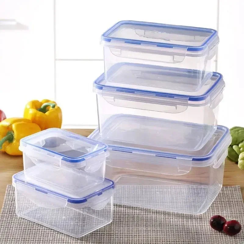 Sealed rectangular refrigerator storage box with lid Plastic crisper microwave-heated lunch box with lid – Image 9
