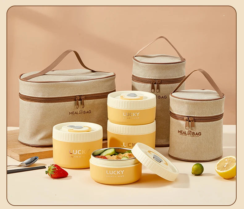 WORTHBUY Portable Sealed Thermal Lunch Box For Kids Stackable Microwave 304 Stainless Steel Bento Box Insulated Food Container – Image 25