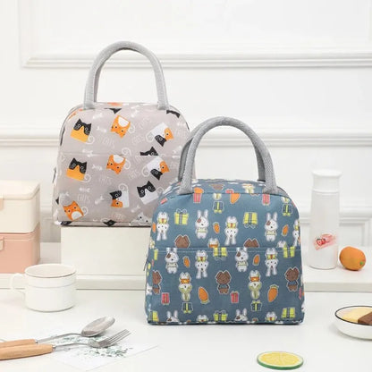 Cartoon Cute Portable Tote Lunch Box Bento Box Animal Pattern Lunch Bag Insulated Food Bag Lunch Box Bag Picnic Bag – Image 3
