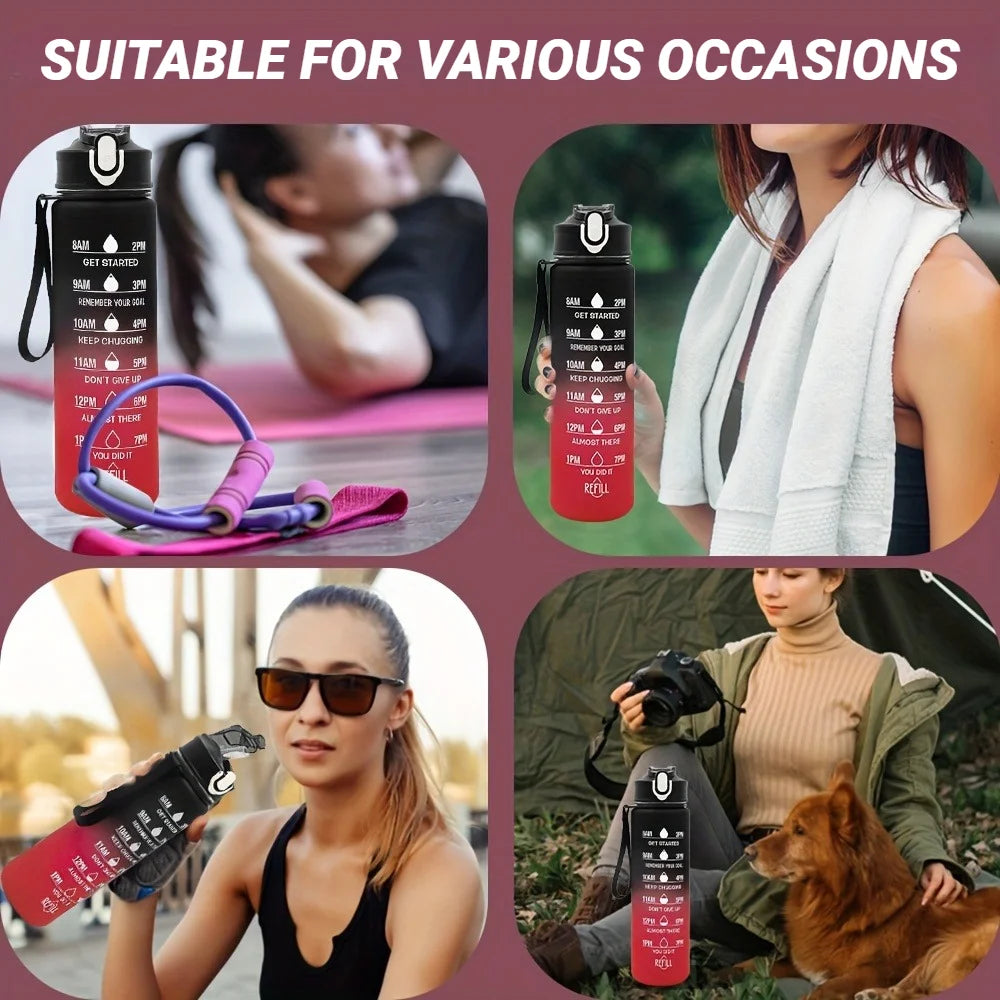 800ML Large Capacity Sports Water Bottle Leak Proof Plastic Drinking Cup With Scale Suitable For Travel Fitness Leakproof - Image 9