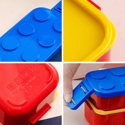 1050/1300ML Building Block Lunch Box with Tableware Portable Double Layer Bento Box for Student Office Fruit Salad Sealed Box – Image 13