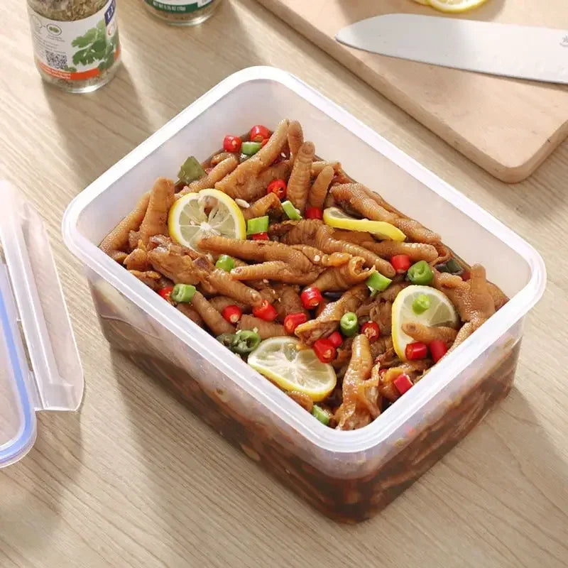 Sealed rectangular refrigerator storage box with lid Plastic crisper microwave-heated lunch box with lid – Image 8 - Image 9