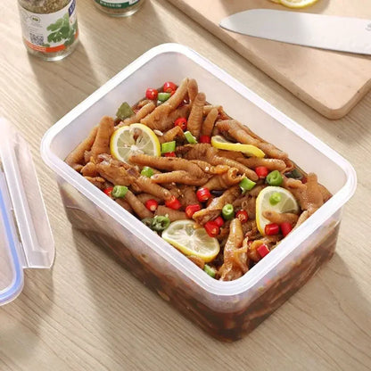 Sealed rectangular refrigerator storage box with lid Plastic crisper microwave-heated lunch box with lid – Image 8