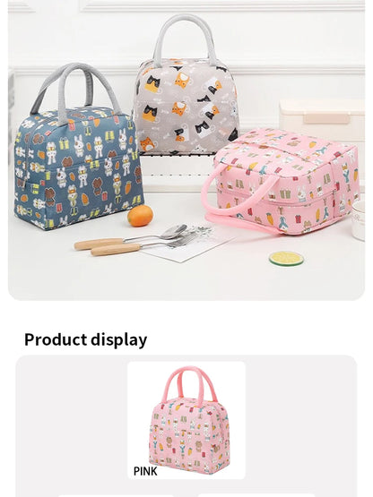 Cartoon Cute Portable Tote Lunch Box Bento Box Animal Pattern Lunch Bag Insulated Food Bag Lunch Box Bag Picnic Bag – Image 15