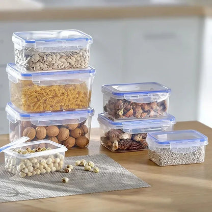 Sealed rectangular refrigerator storage box with lid Plastic crisper microwave-heated lunch box with lid – Image 7