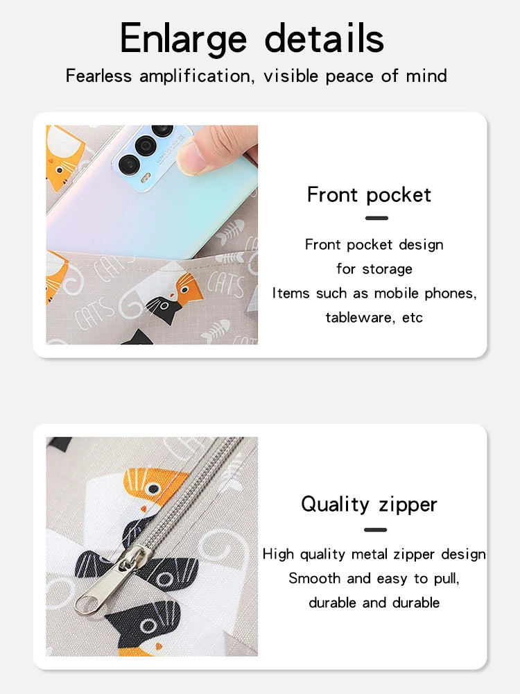 1PC Portable Lunch Bags Thermal Insulation Lunch Box Storage Bag Children's School Lunch Box Bag Picnic Storage Large Capacity – Image 7 - Image 8